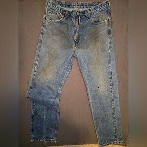 Vintage Carhartt Distressed Sun Faded Dirty Denim Jeans 34x30